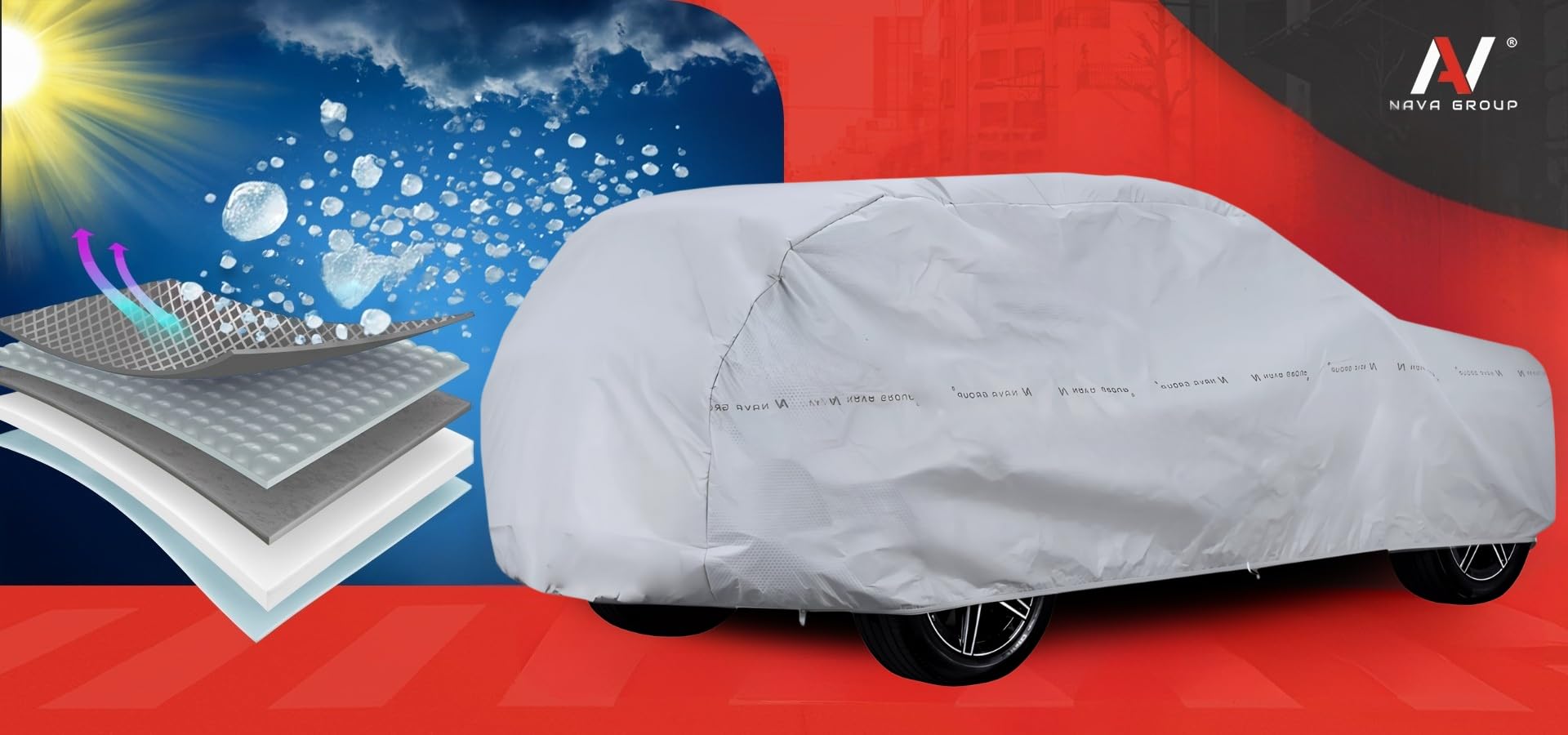 Pokrowiec przeciwgradowy na samochód antygradowy 7mm auto grad SUV MiniVan M2 430-455