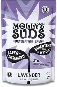 Molly\'s Suds Oxygen Whitener | Powerful Bleach Alternative, Chlorine Free & Color Safe | Brightens Whites and Removes Stains (Lavender Essential Oil - 79 oz)