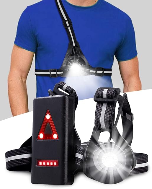 Victoper Running Lights for Runners Body Torch for Runners Lights 90° Adjustable Beam Angle, 360° Reflective Band,USB Rechargeable Waterproof Taillight 3 Modes for Night Runners Jogging Dog Walking