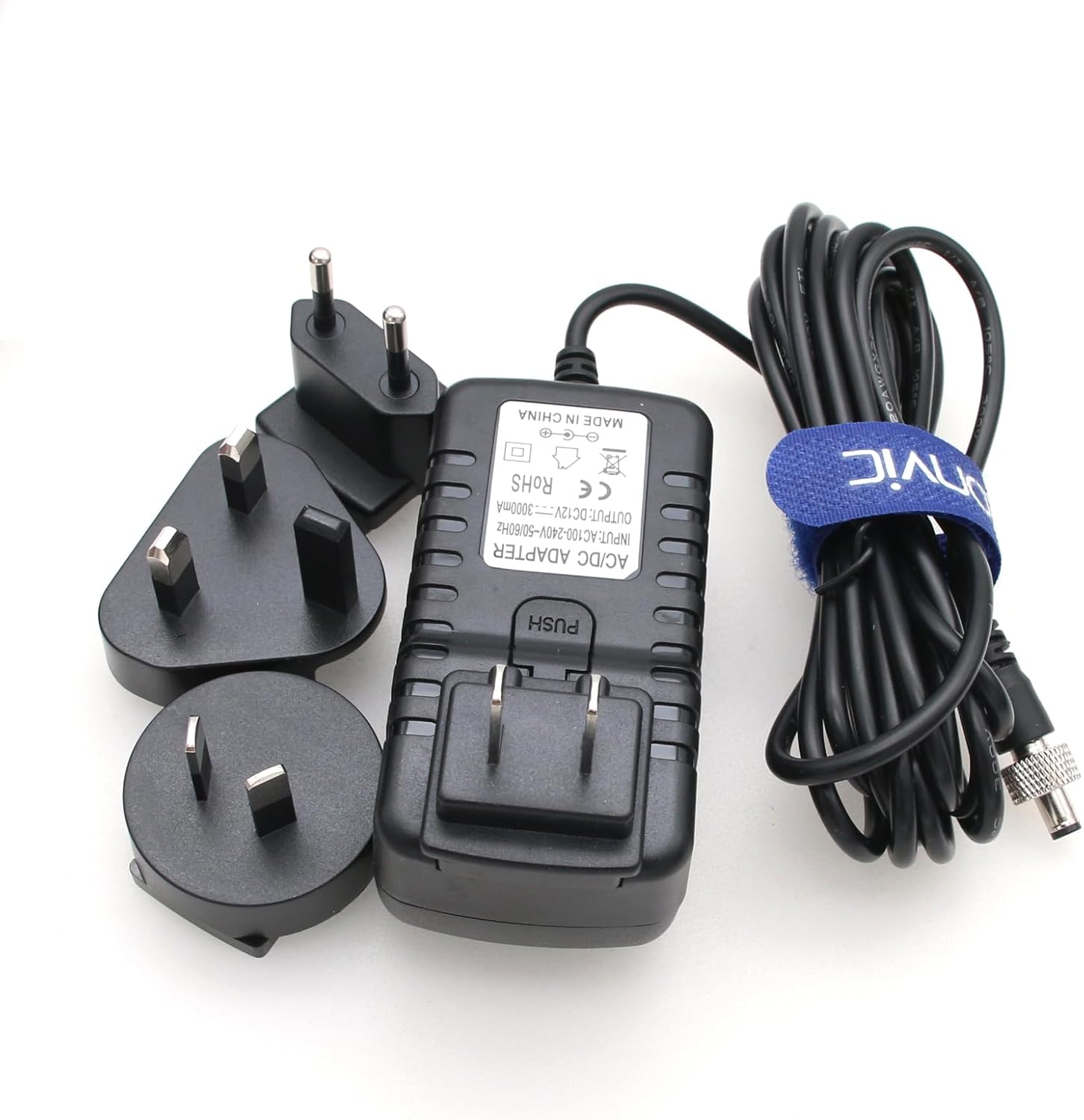 Eonvic Locking DC 5.5×2.5mm 12V 3A AC Power Adapter for Hollyland Mars 400s SmallHD 702 Touch Monitor Atomos Ninja V Atomos Shogun Video Devices PIX-E7 PIX-E5