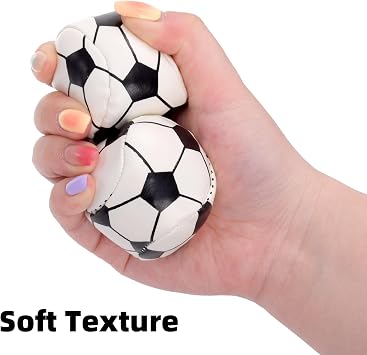 30 Pack Juggling Balls, 2 Plastic Juggling Bean Bags, Mini Hacky Sack Balls, Soft Hand Catch Ball, Contact Juggling Ball for Beginners and Professionals, Soccer Design, Black & White