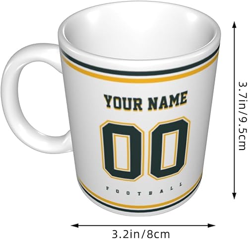 Miniatura 5 de Green Bay - Tazas de café, taza de viaje personalizada estilo fútbol, nombre y número personalizados, regalos para hombres, mujeres y jóvenes