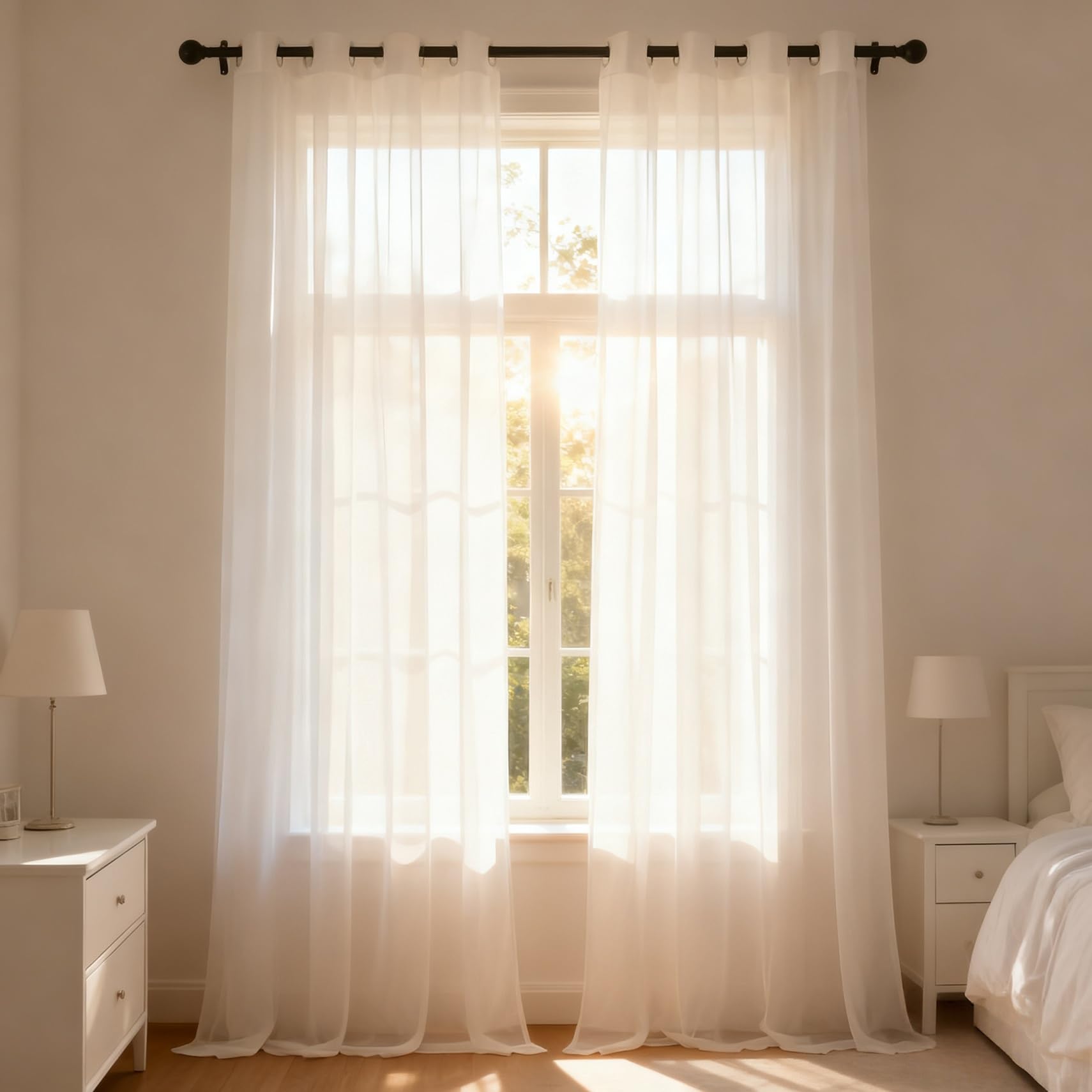Voilage à oeillets anti-UV et translucide pour filtrer la lumière