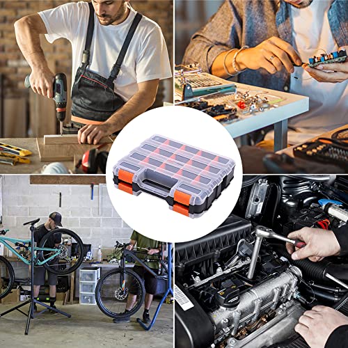 Double Sided Tool Box Organizer, 34-Compartment Hardware Storage Box, Portable Small Parts Organizer With Removable Plastic Dividers For Screws, Nuts, Nails, Bolts #TOP6