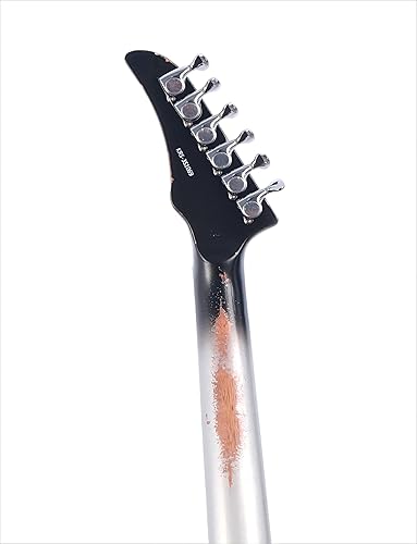 Miniatura 5 de KGD Relic - Guitarra eléctrica, tuerca de hueso, guitarra de metal pesado reliquia de 6 cuerdas, guitarras profesionaleseléctricas para adultos