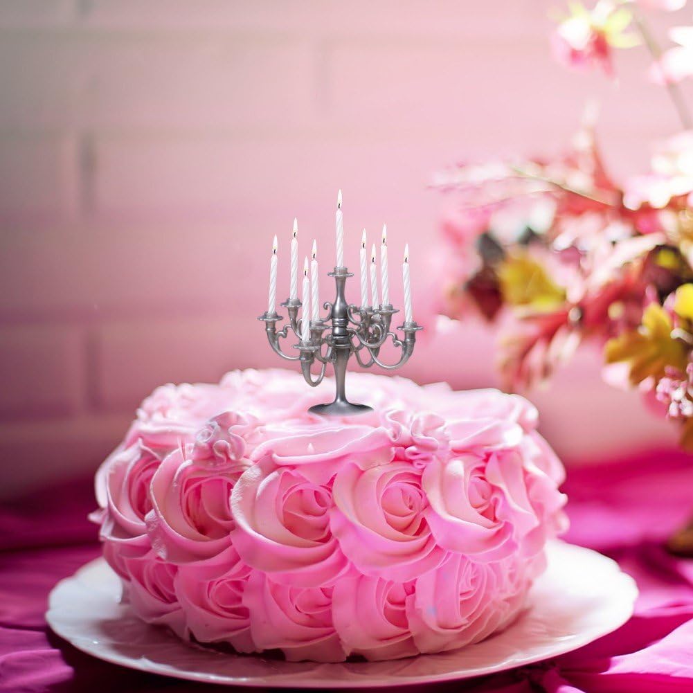 Mini Bougeoir Pour Gâteau D'anniversaire - 9 Bougies, Support En Plastique Diamant, Sécurité Alimentaire