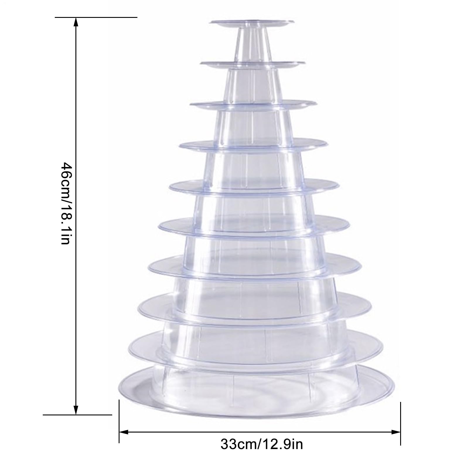Présentoir à Macaron Transparent à 10 Niveaux - Plateau Rond pour