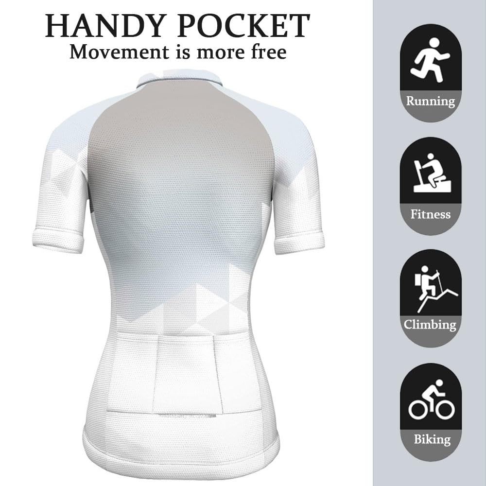 Mateju Maillot Ciclismo para Mujer, Manga Corta Ropa Ciclismo Cómodo Transpirable Exterior, Verano Secado Rápido Camisetas Manga Corta Camiseta Elástico