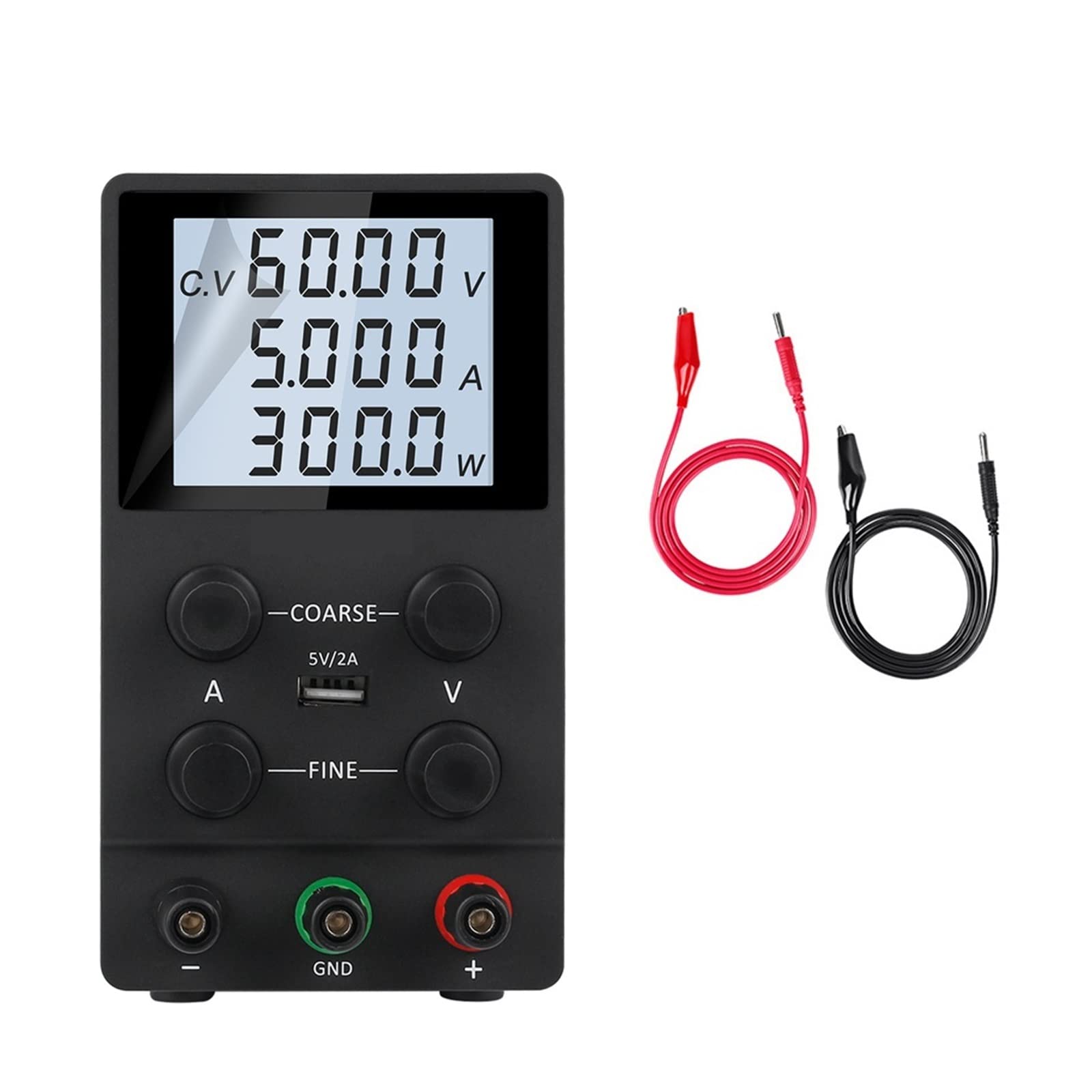 Laborprogrammierbares DC-Netzteil Labor einstellbar 30V 10A 5A 60V 120V 3A 300V 1A Spannung Stromregler Quelle USB Benutzersicherheit(SPS605D Black)