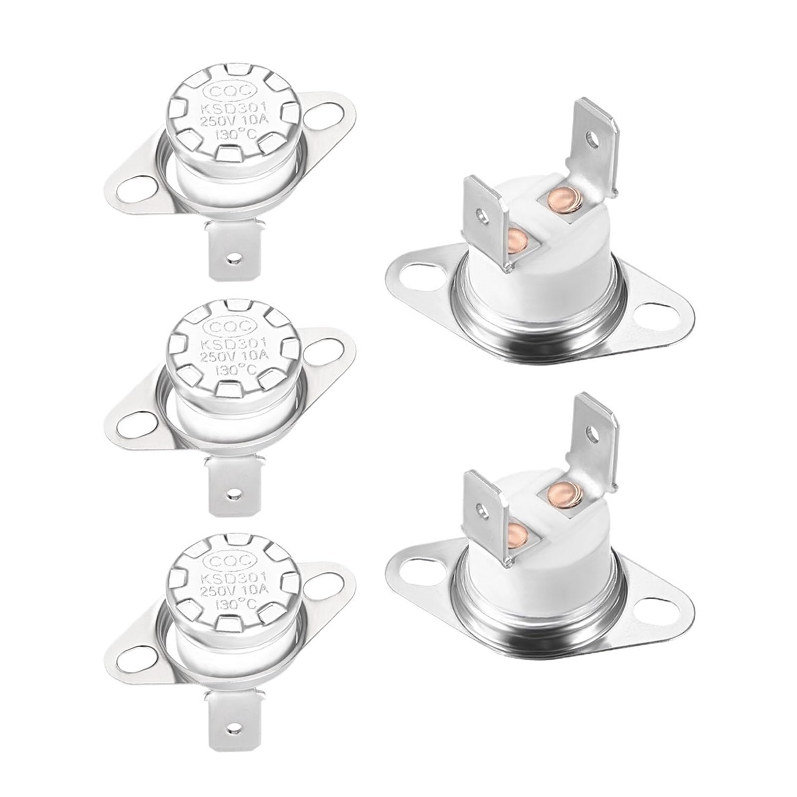 QQTD665BET 5Pcs 250V 10A 130°C-250°C KSD301 Thermostat Switch Normally Closed N.C Adjust Snap Disc Temperature Control for Microwave