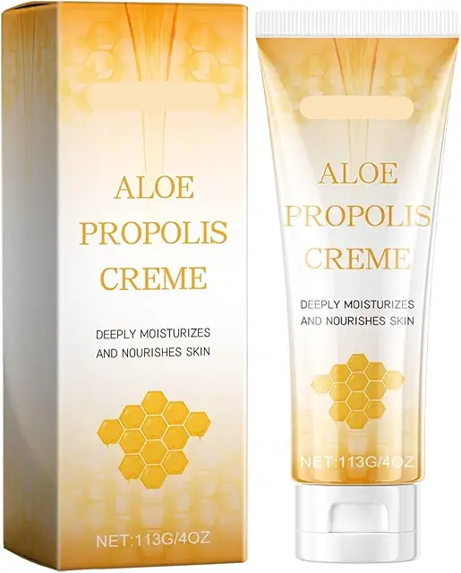 Crème Hydratante Aloe Vera & Propolis - Nutrition Profonde Peau Apaisante Éclaircissante (3PCs)