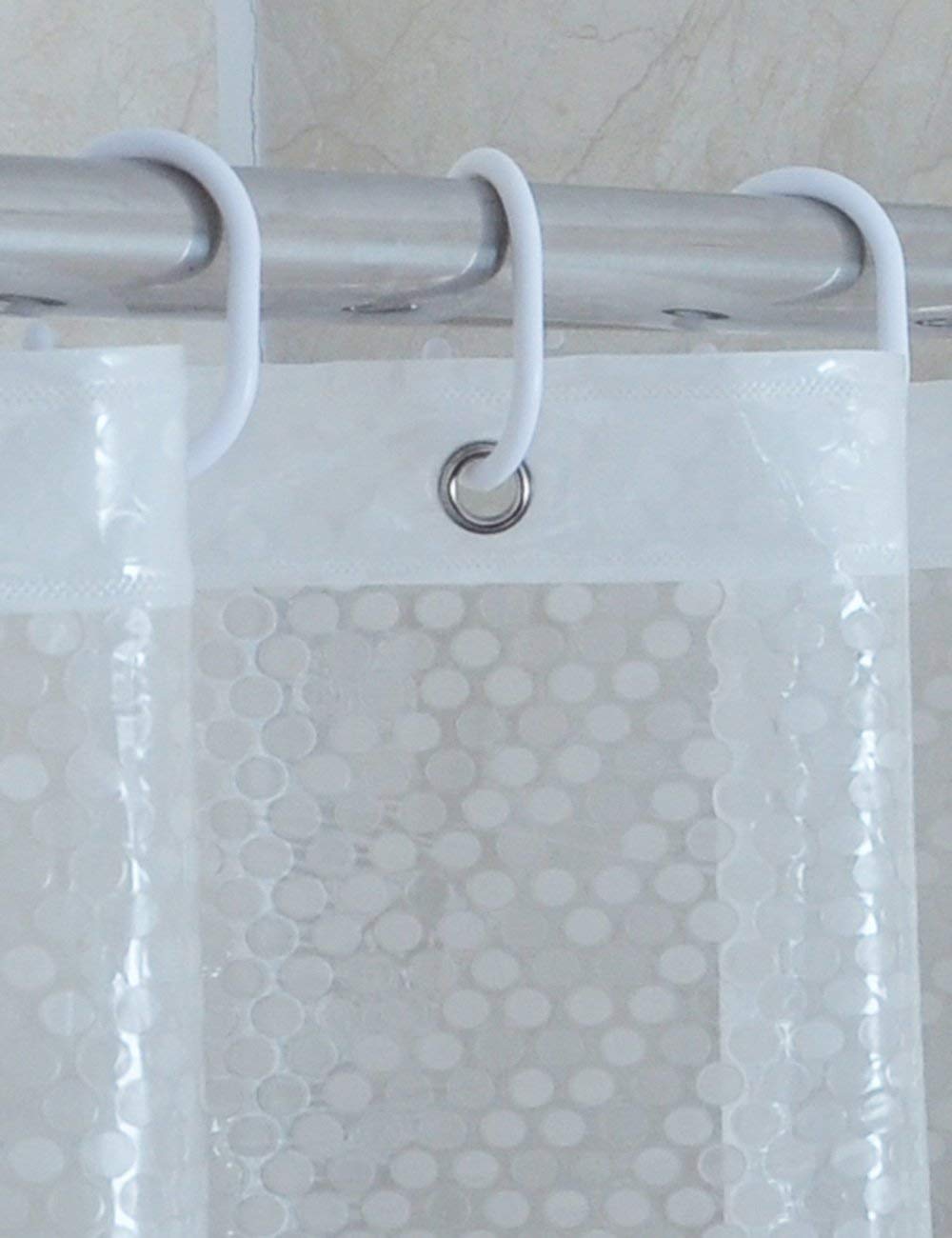 Mu Home - Cortina de baño con particiones de baño impermeable simple cortina de ducha impermeable más gruesas cortinas de baño transparentes con diseño de lunares pequeños (múltiple/si
