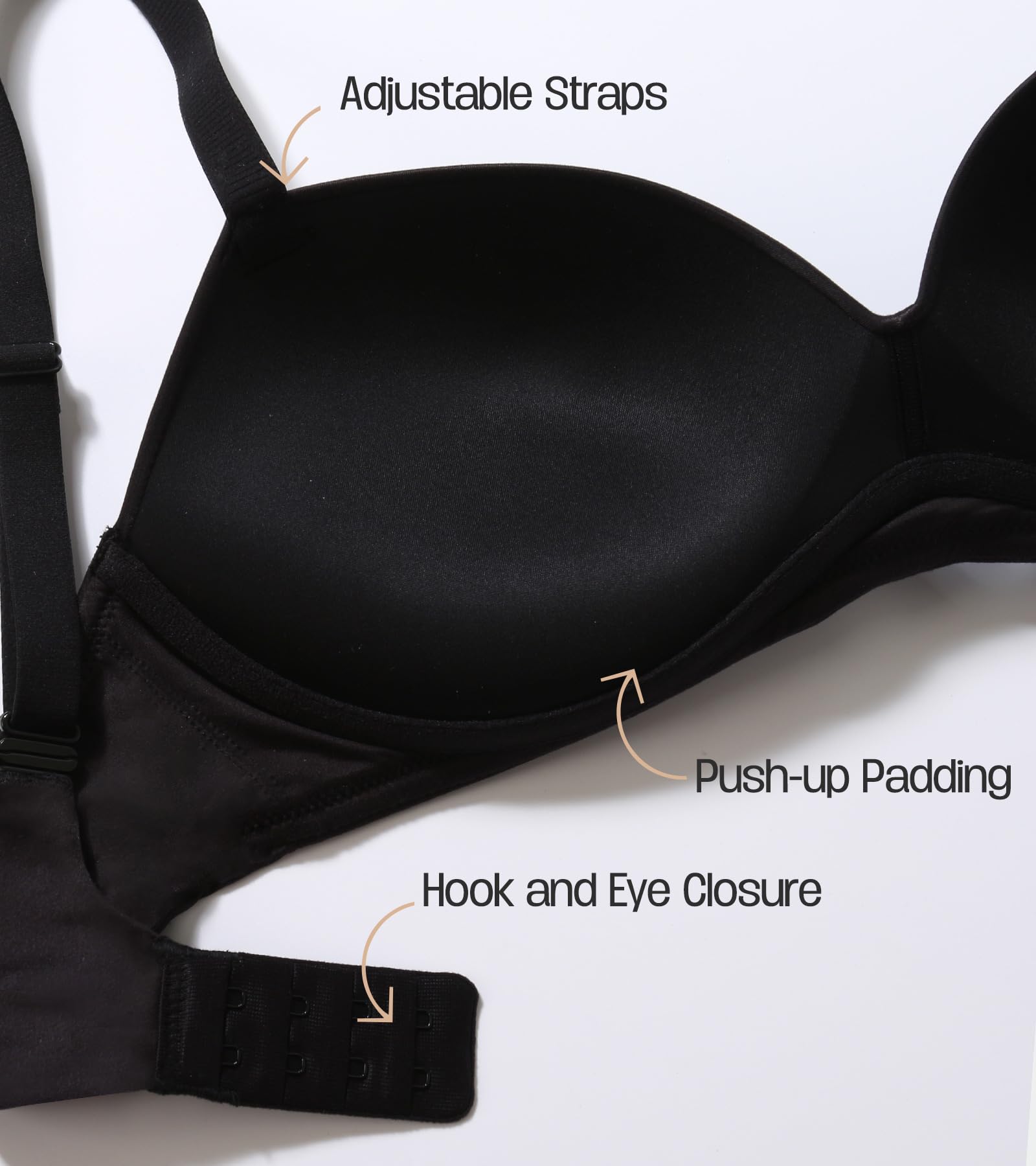 DotVol Damen Push Up BH Bequemer gepolsterter Bra für Frauen Ohne Bügel Unterwäsche Alltag BH