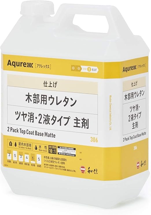 Amazon 和信化学工業 Aqurex アクレックス 木部用ウレタン ツヤ消 2液タイプ 主剤 専用硬化剤セット 塗料缶 ペンキ