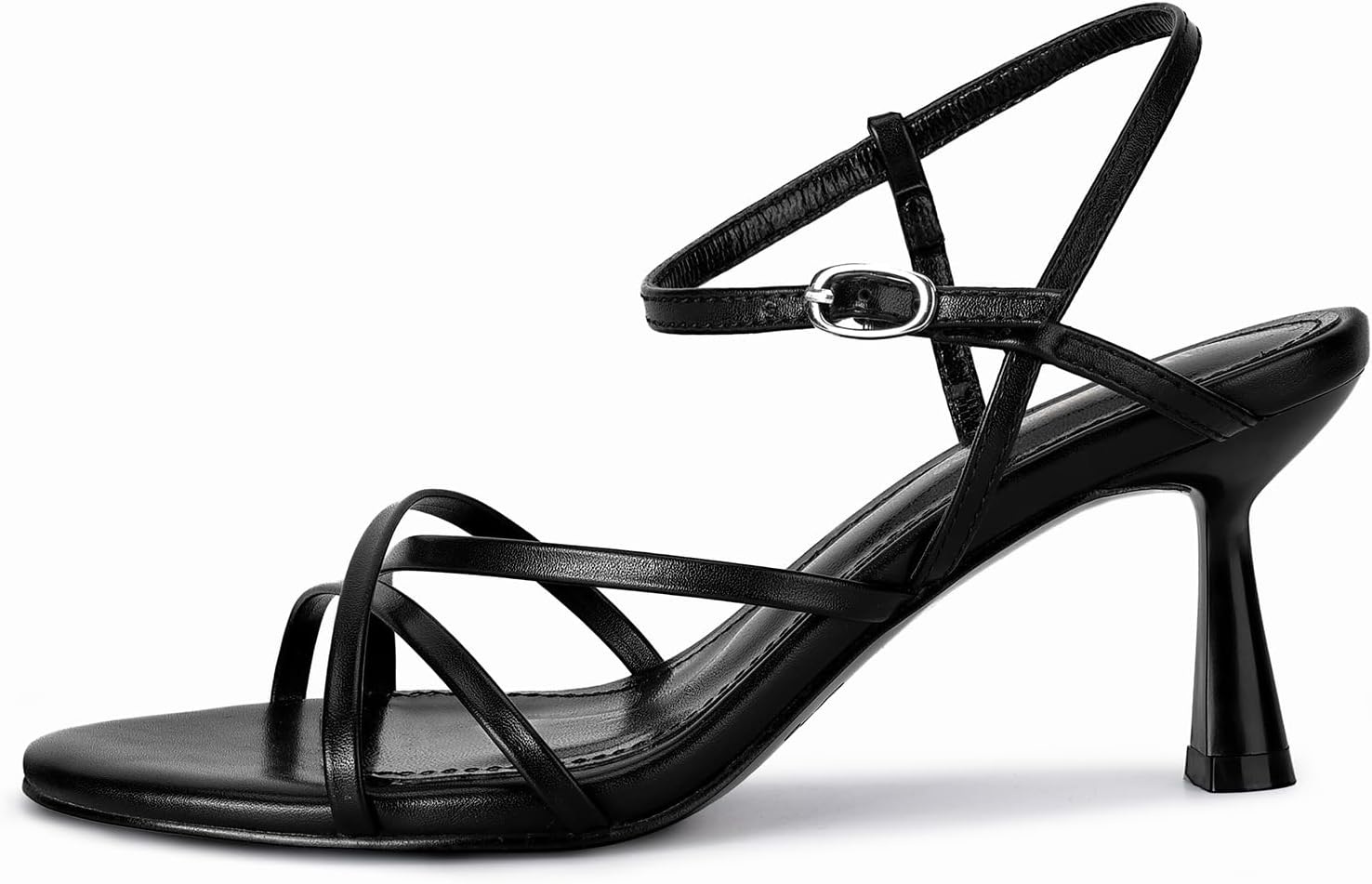 wetkiss Strappy Kitten Heels For Women Low Heel Comfy Sandals Adjustable Ankle Strap Round Open Toe For Homecoming Party Dress Wedding Gold Black White Red Silver Available - Image 5