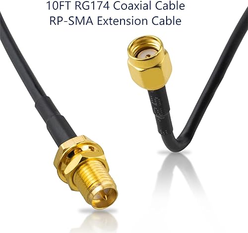 Miniatura 2 de Antena WiFi de alta ganancia de 2.4 GHz para garaje y jardín independientes - Antena macho RP-SMA omnidireccional de 22 dBi con cable de extensión