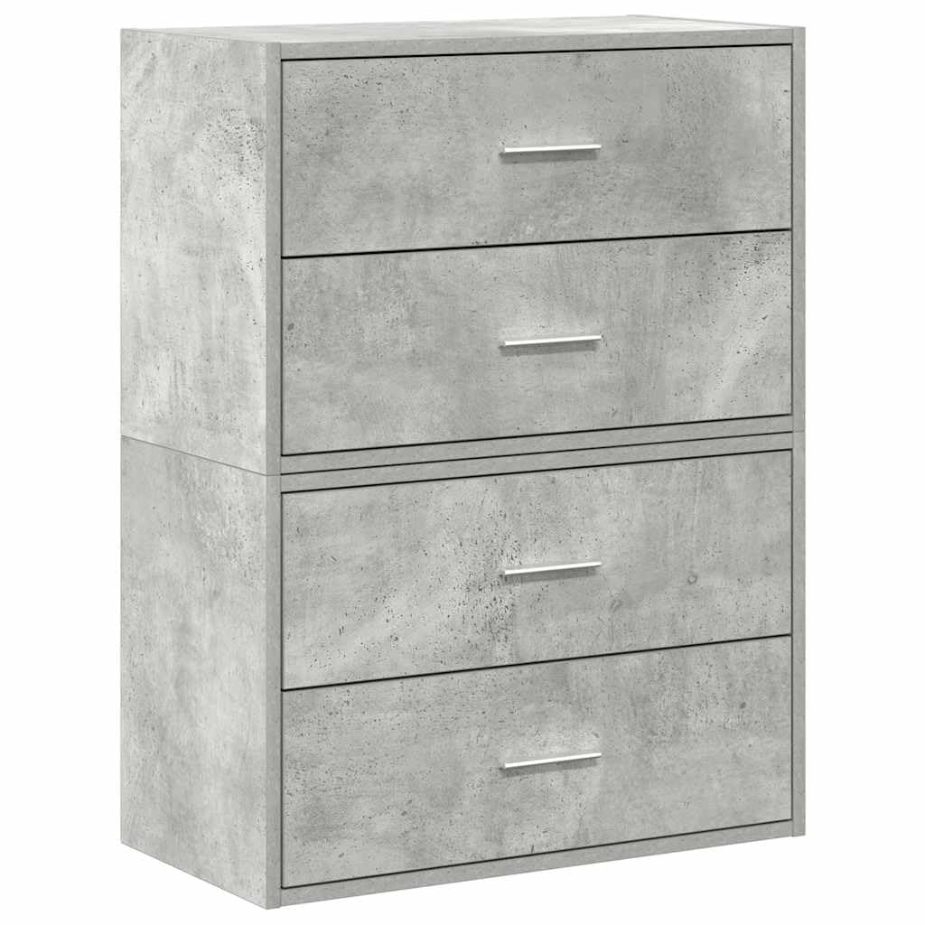 vidaXL Armadi con 2 Cassetti 2 pz Grigio Cemento 60x31x40cm Truciolato, armadietto, credenza, Armadio Buffet credenza, vetrina, Mobile Soggiorno