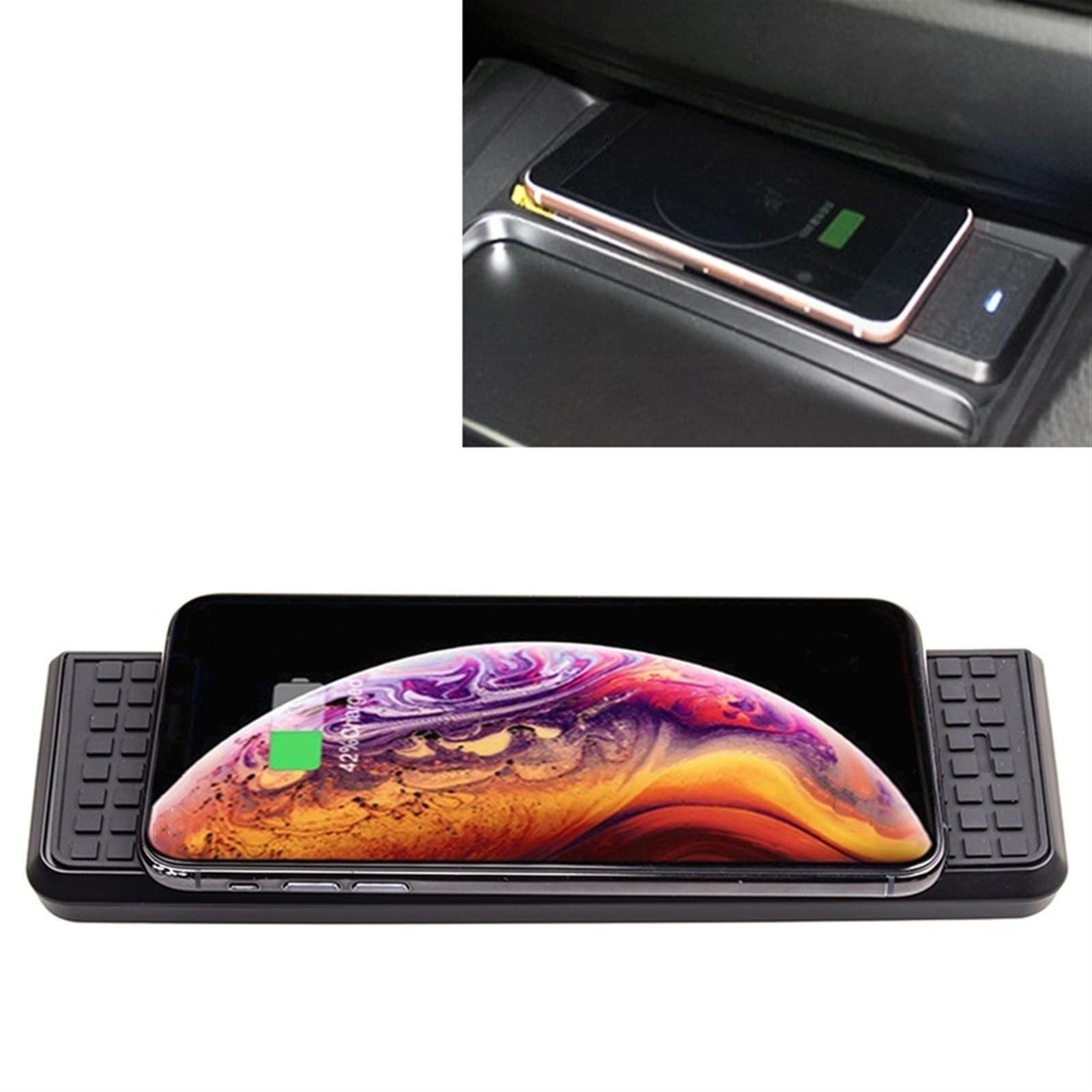 Ładowarka samochodowa Qi Standardowa bezprzewodowa ładowarka 10 W Android 7,5 W IOS Szybkie ładowanie, do, Seria 3/4 2016 2017 2018 2019 Auto Lewa jazda Samochodowa płyta ładująca