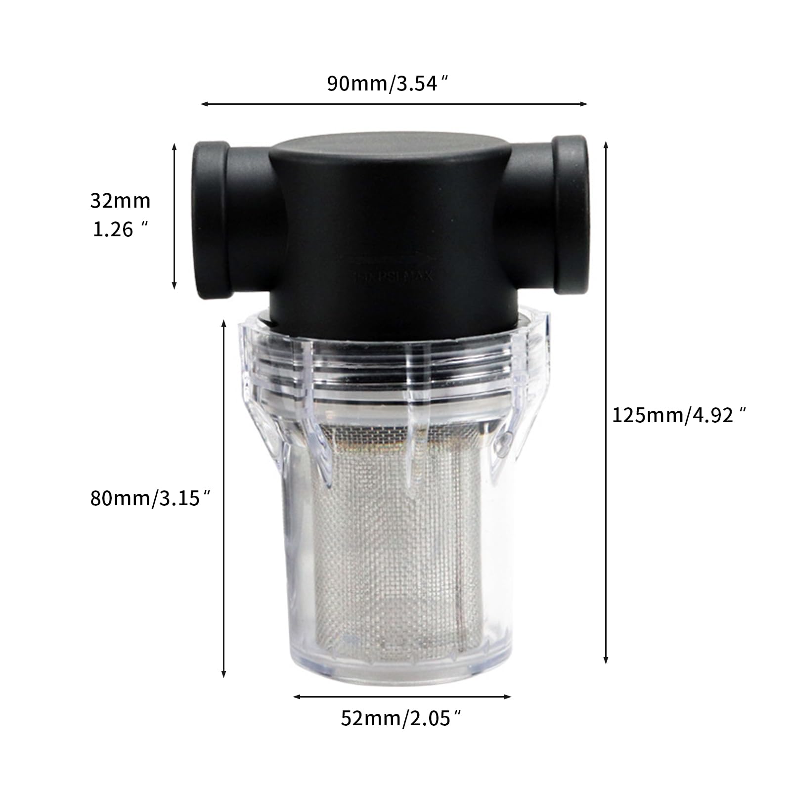 TWSOUL Prefiltro para jardín, filtro de tubería de 1", bombas con filtro de acero inoxidable de 40 malla, filtro de tuberías de alto caudal, filtro de bomba de agua para riego de jardín (malla de 1" -
