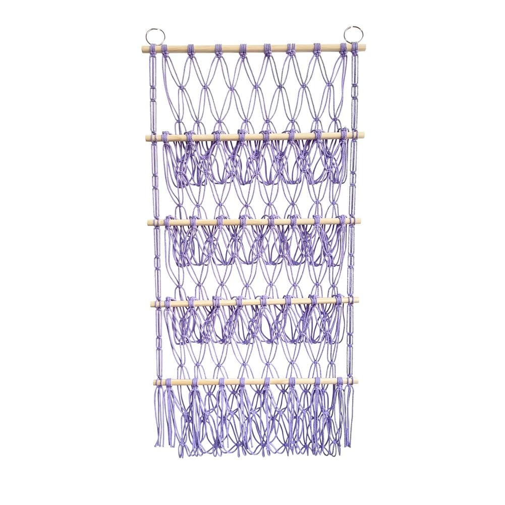 Bosiyrggrl Boys Wall Hanging Organizer Stuffed Animal Toy Net Hammock Nursery Plush Toy Storage Boho Macrame,