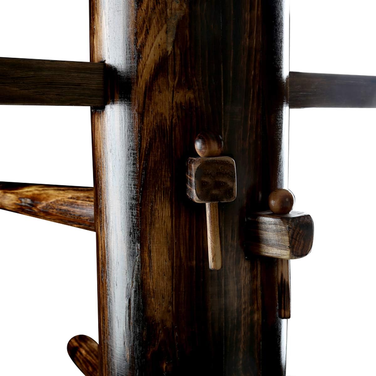 Adjustable Height Wing Chun Dummy Mook Yan Jong IP Man Training Target Wood with Frame Stand