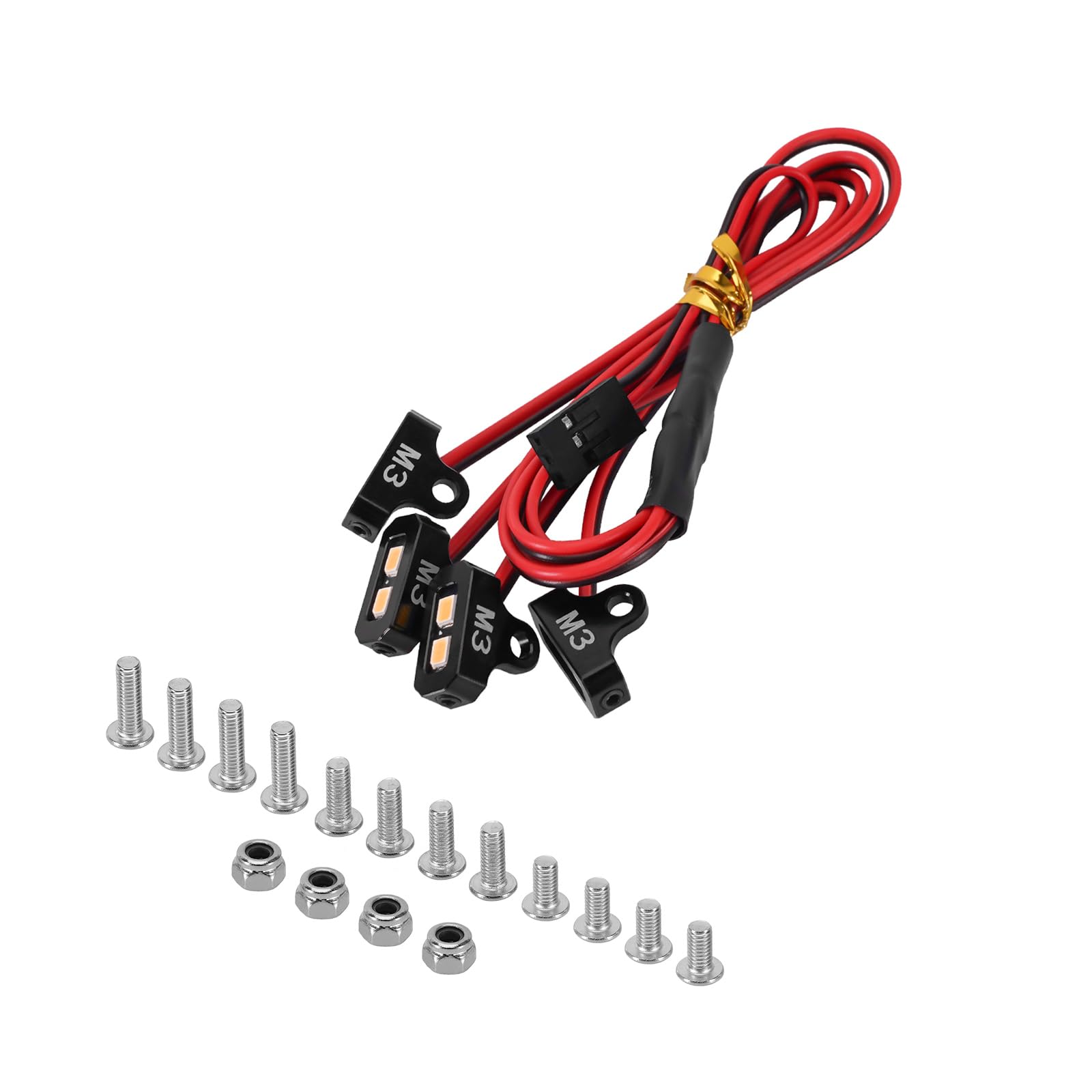 INJORA 4LED Rock Lights Kit for SCX10 TRX4 1/10 RC Crawler (Yellow)
