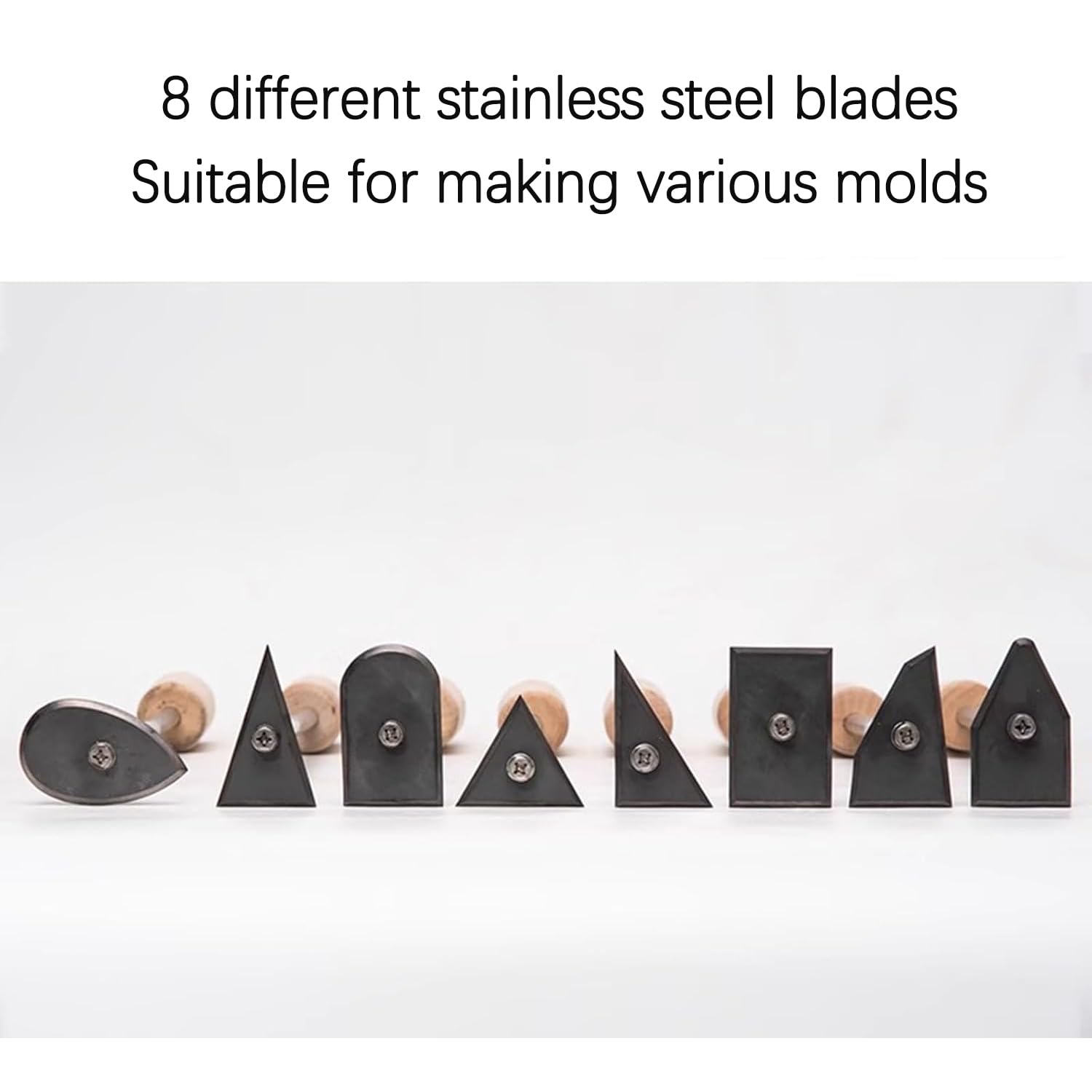 Lot de 8 outils de sculpture de poterie et de sculpture texturée – Manche en bois et lame en acier inoxydable pour moules à argile, céramique, loisirs créatifs