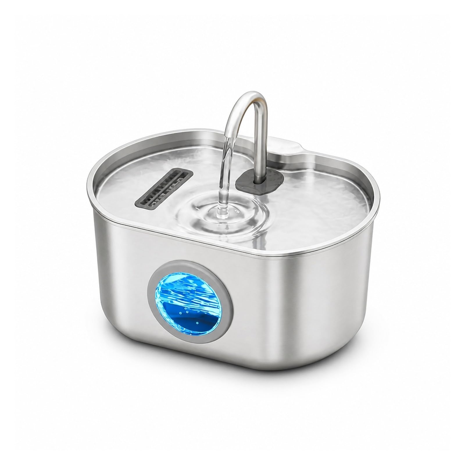 Fuente de Agua para Mascotas, Fuente De Agua para Gatos Acero Inoxidable 73 Oz/2,2 L