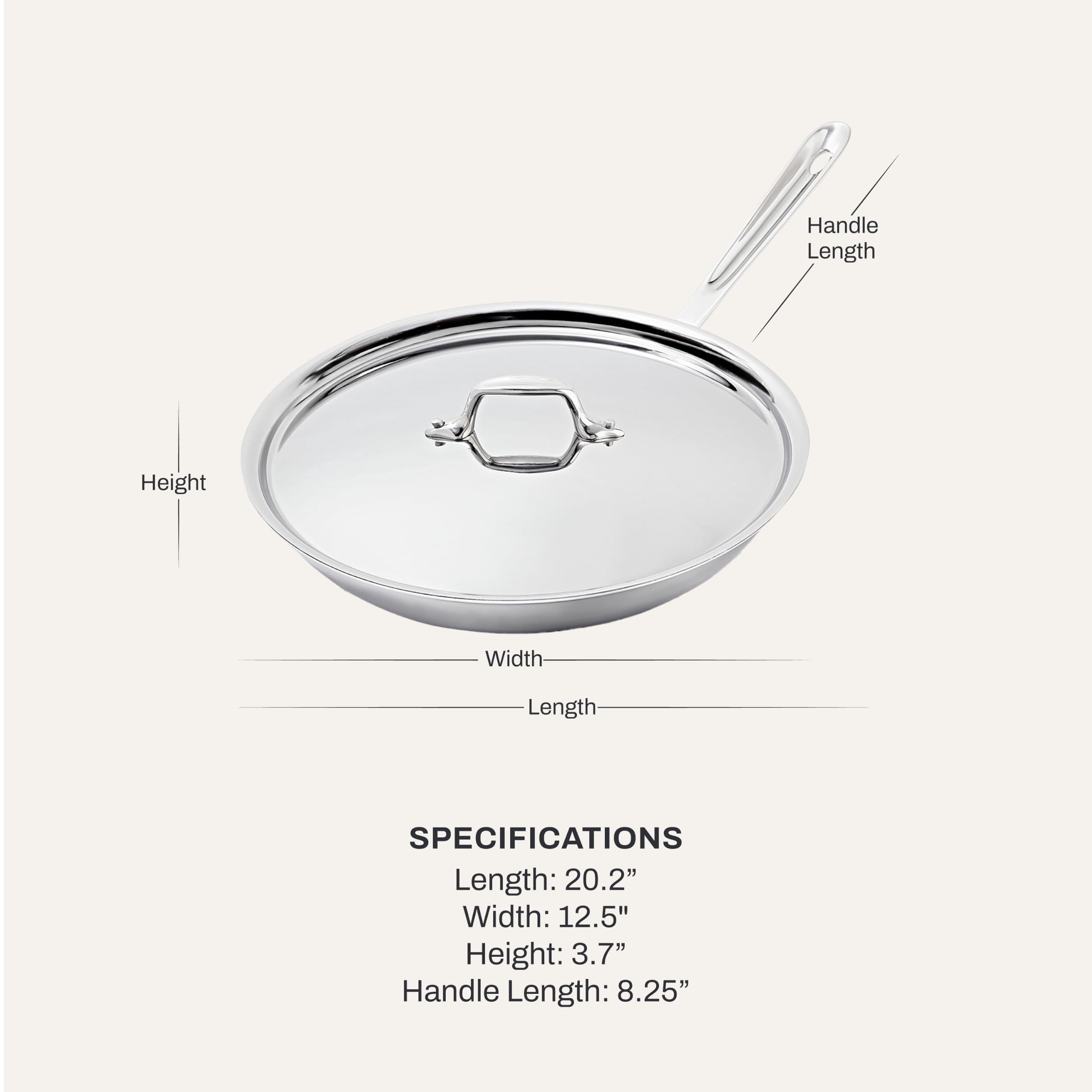 All-Clad D3® Stainless Steel 12" Fry Pan with Lid, Made in the USA — Amazon image 2