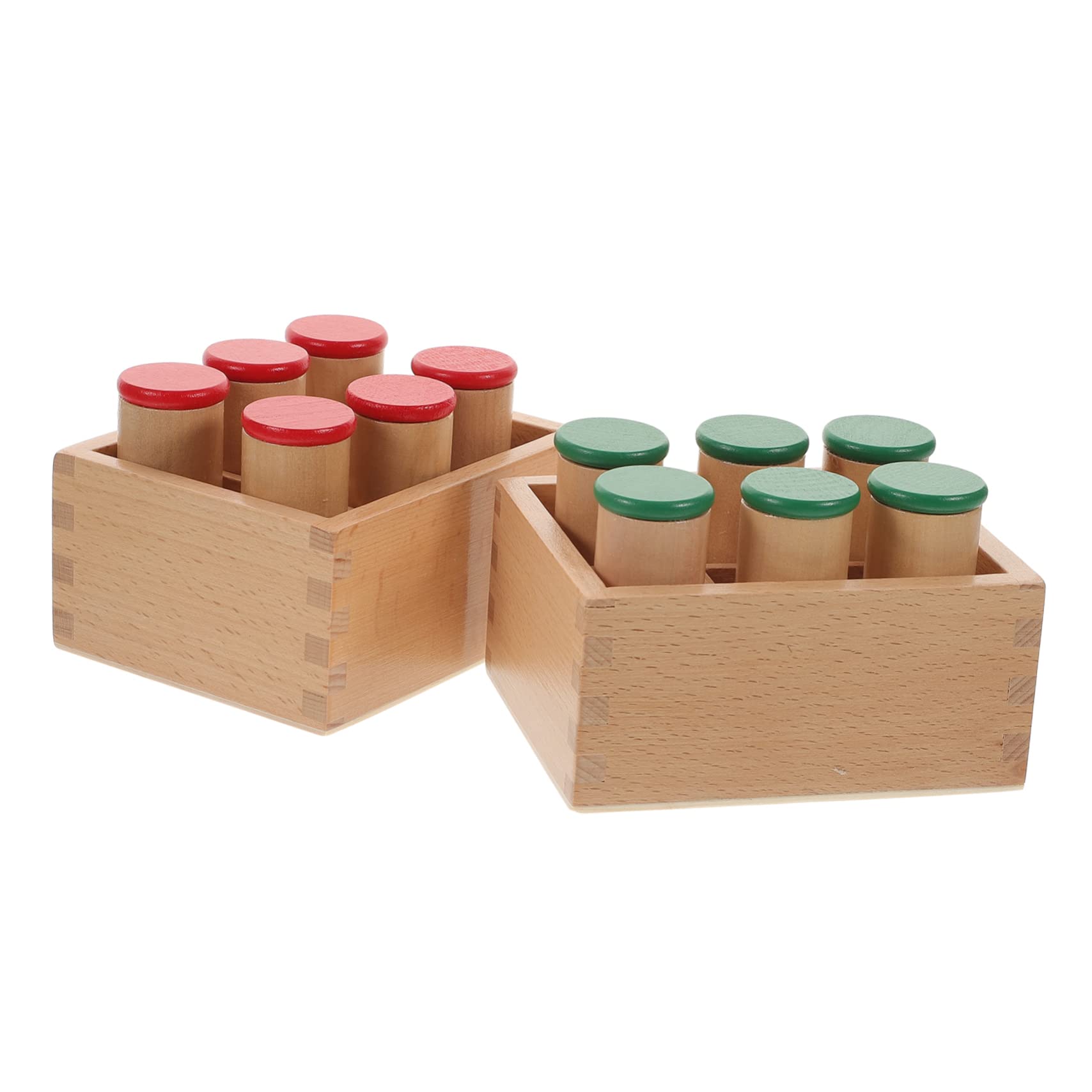 UKCOCO Gioco Sensoriale Montessori in Legno 6 Scomparti per Allenamento Uditivo Bambini Kit Educativo per Sviluppo Intellettuale e Percezione del Suono