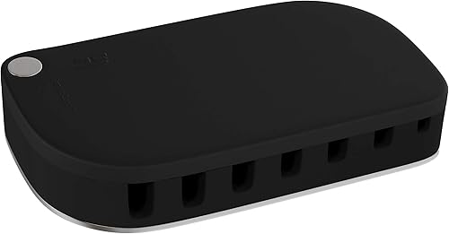 Organizador de escritorio de gestión de cables, gestión de cables para 7 cables de computadora, carga o alimentación con base antideslizante y