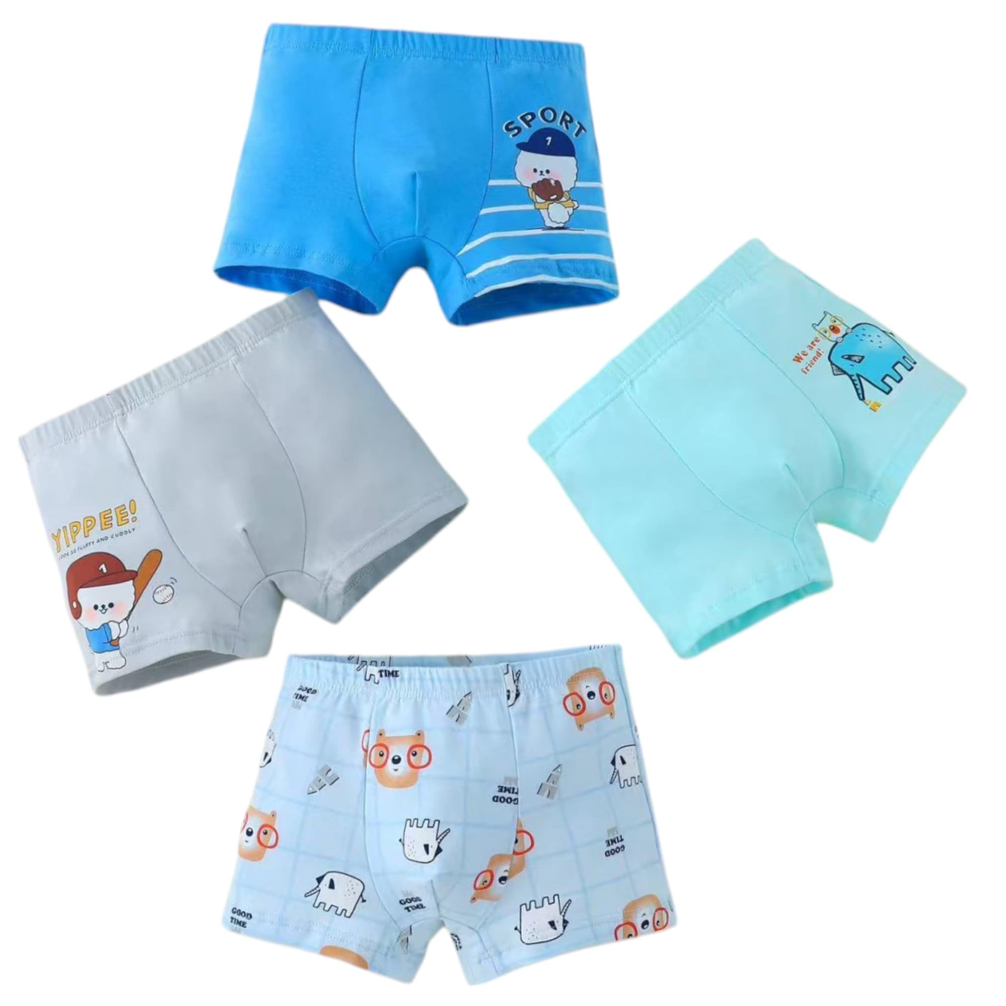 Tinnie Frenzy Boys' Premium Cotton Boxer Briefs – Soft, Breathable Underwear Multipack with Fun Prints & Bright Colors – Tagless, Comfy Fit (in, Age, 3 Years, 4 Years, Regular, 4, Multicolour) - Image 6 thumbnail