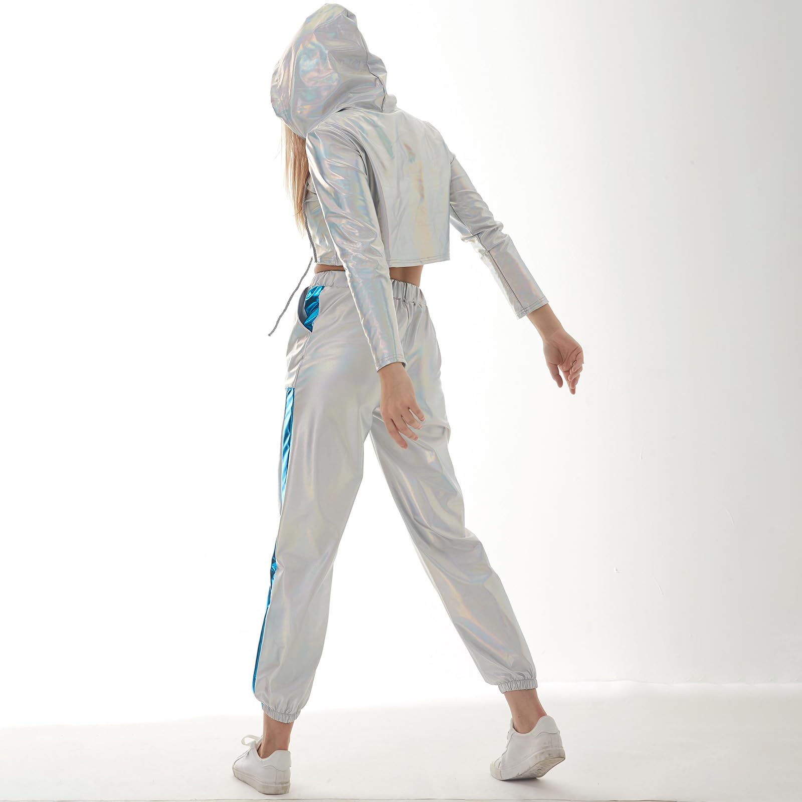 IMEKIS 80s Tracksuit for Women Men Retro Hip Hop Windbreaker Halloween Cosplay Disco Tracksuit 90s Shell Suit