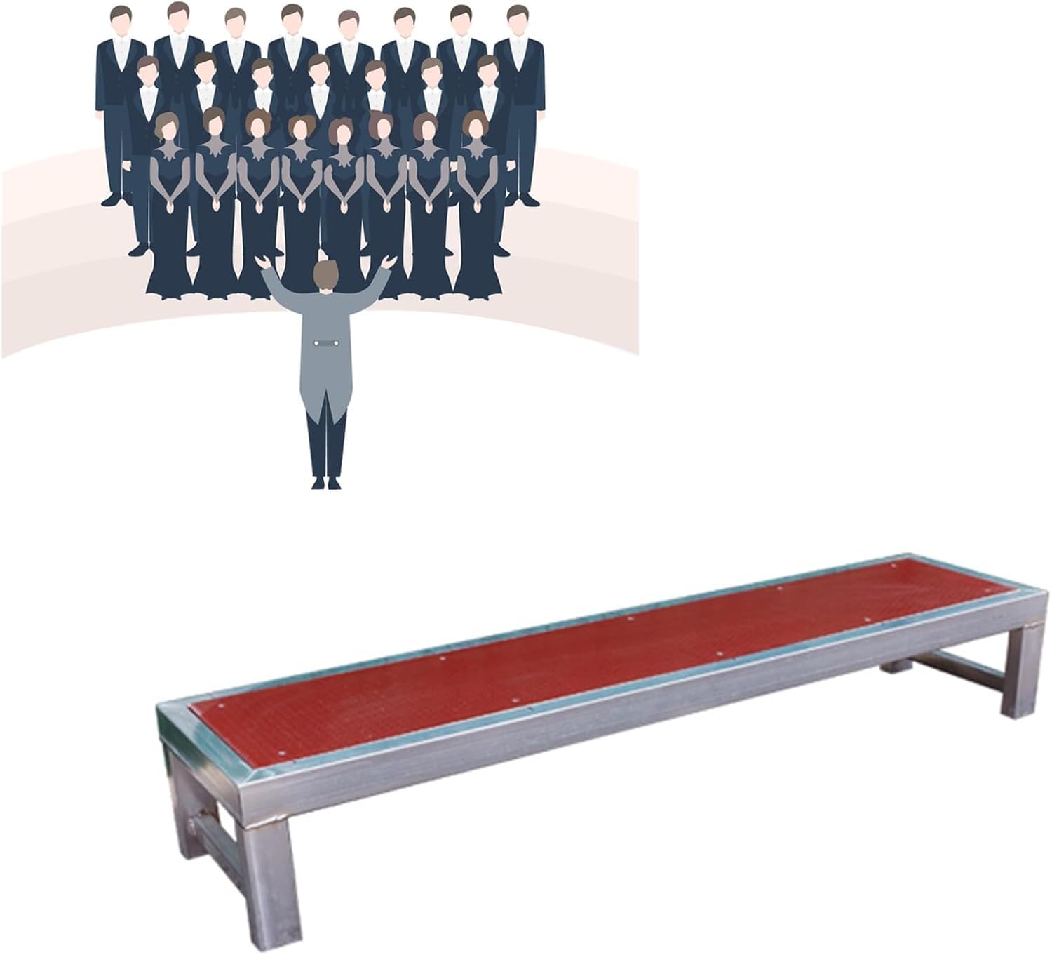 k3Mq9Rw Modular stage flooring Plywood And Galvanised Steel Stage Steps, Ideal For Group Photographs. Dimensions: 128 X 30 X 20 Cm