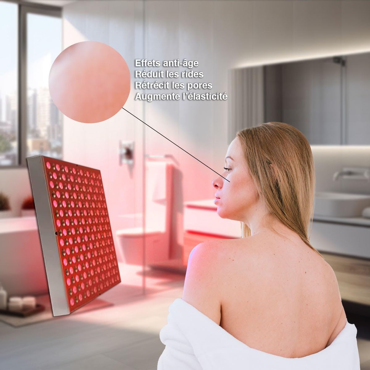 Lampe de luminothérapie par la lumière rouge 225 LED 660nm-850 nm. Consommation 45 W Soulage les douleurs et réduit la fatigue