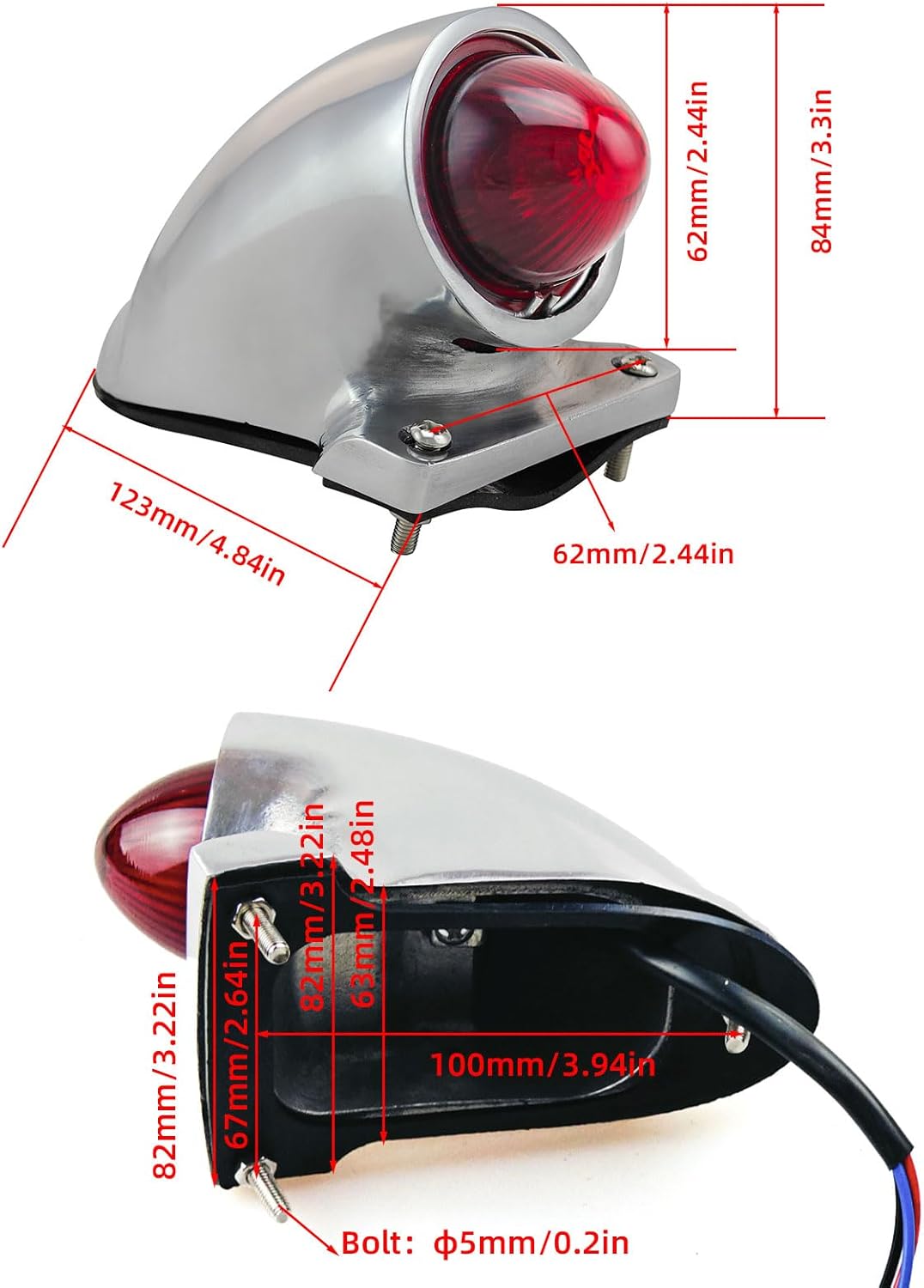 FATECIM Vintage Sparto Motorcycle Tail light Brake Stop Rear Lamp Universal For Harley, Chopper, Bobber