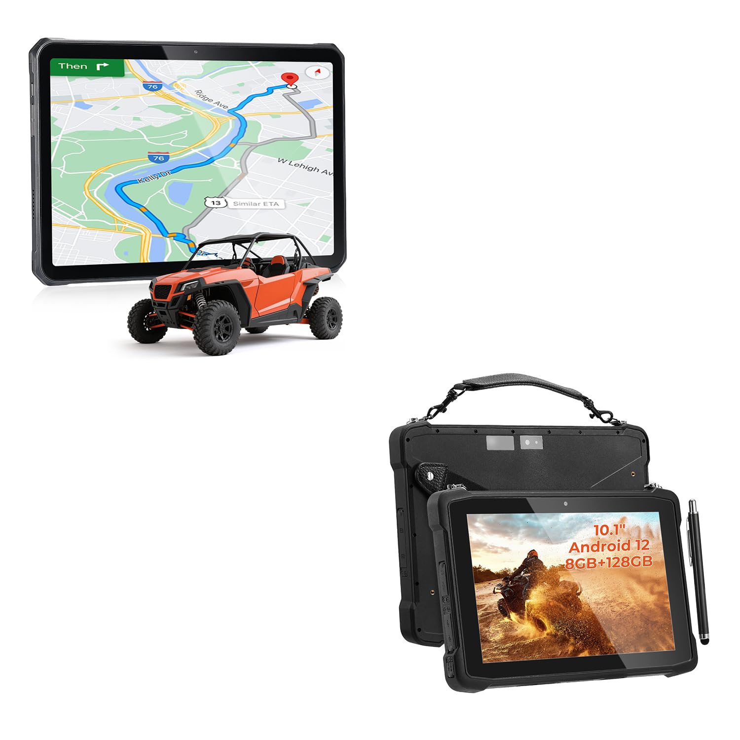 MUNBYN 11-inch Rugged Tablet ILT02, Android 14 Tough Tablet, 16GB+128GB with GPS and 10.1" Rugged Tablet IRT11, Android 14, 8GB+128GB Rugged Android Tablet with GPS