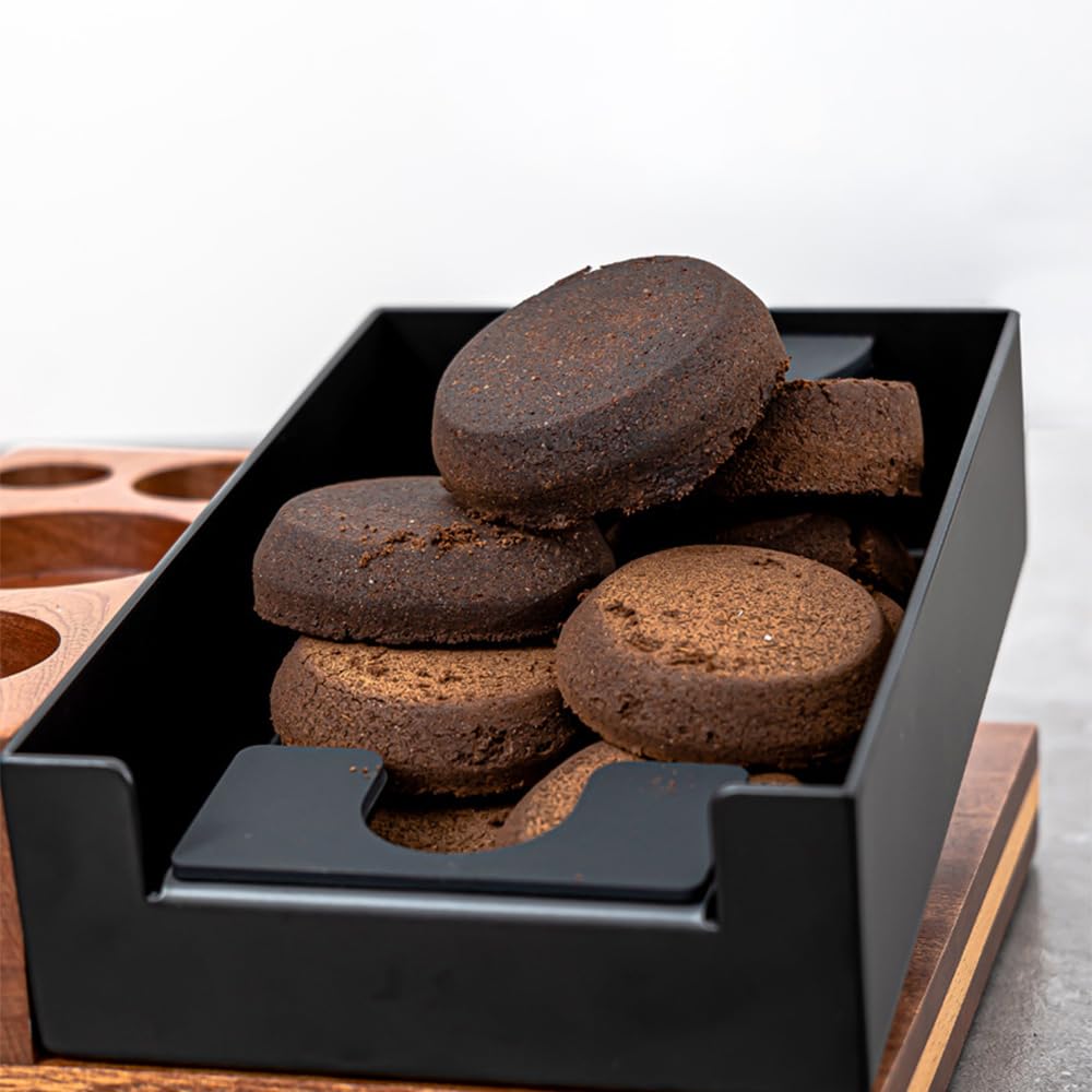 Espresso Knockbox und Tamp Station, 2 In1 Kaffeeorganisator, 23 x 18.2 cm | mit abnehmbarer Knockbox, Tamping Station für Aufbewahrung 51 mm 54 mm 58 mm Kaffeezubehör, Espresso -Zubehör, Kaffeemaschine
