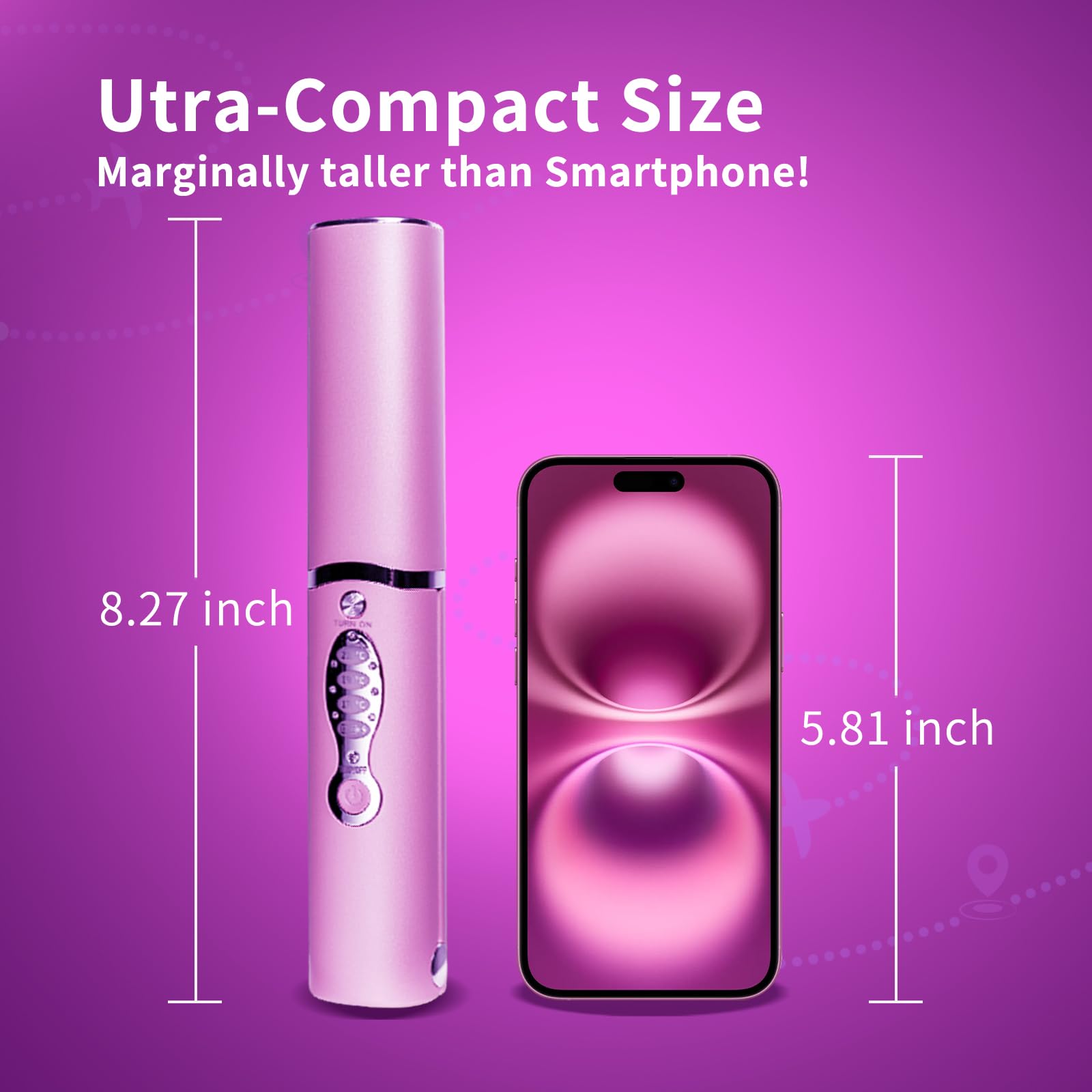 Alisador y rizador de pelo pequeño de viaje 2 en 1 para cabello corto, plancha plana de titanio inalámbrica, portátil, recargable por USB-C, calentamiento rápido, voltaje dual, batería de 5000 mAh, 3