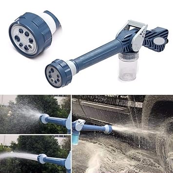 Dhruheer Ez Jet Water Spray Gun Water Cannon 8 In 1 Turbo Water Spray Gun for Car Washing and Gardening Purpose High Pressure Water Outlet 8 Type of High Pressure water outlet with inbuilt Soap Dispenser tank