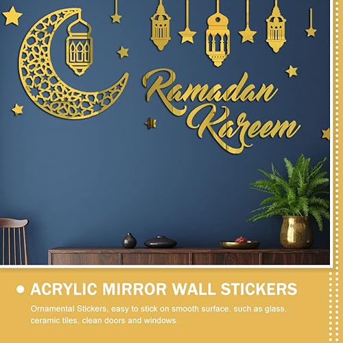 Miniatura 4 de Tofficu Ramadán Kareem Pegatinas Decoraciones Pared Eid Mubarak Eid Adha Luna Estrella Ventana Adhesivos Adhesivos Adhesivos Espejo Islámico
