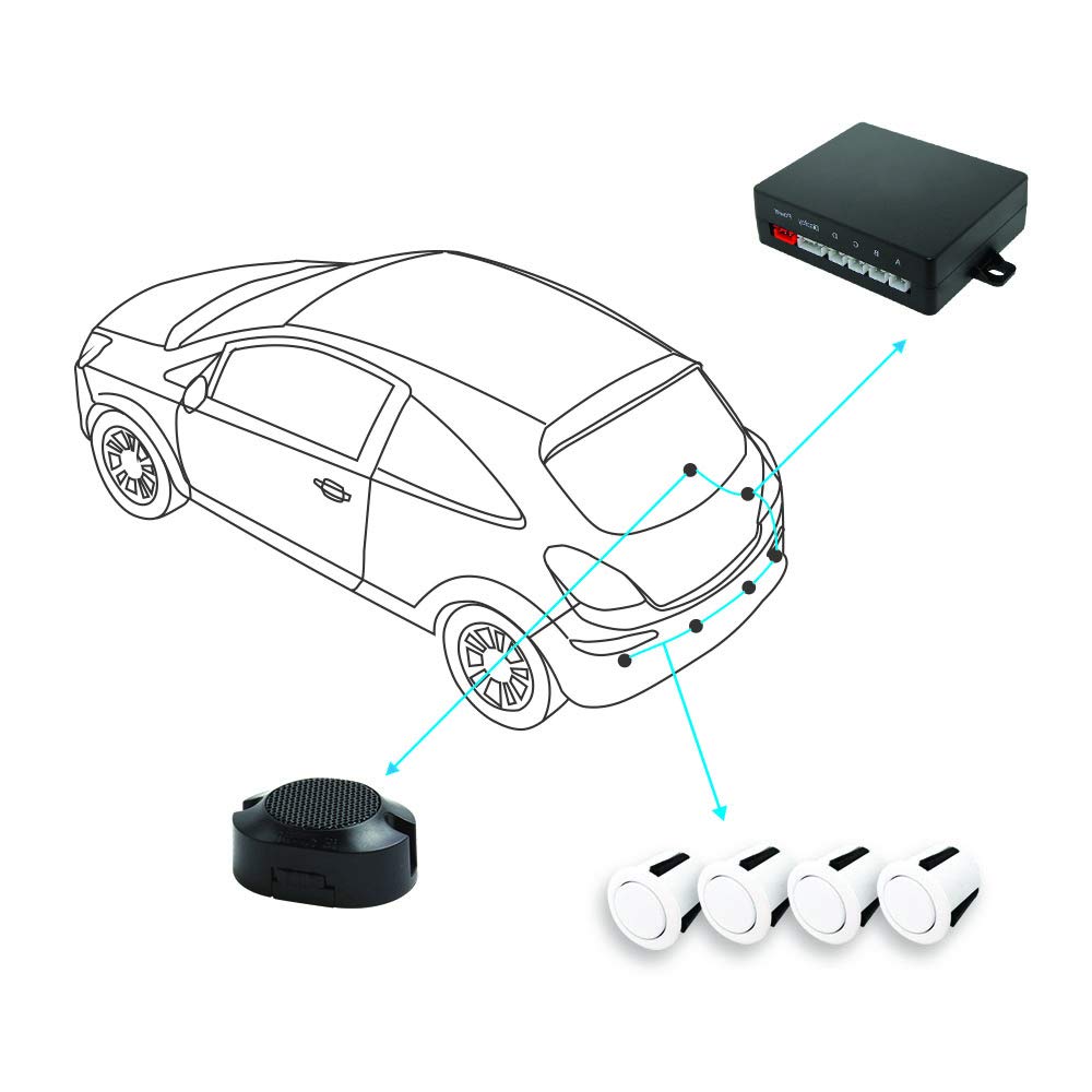 BEEPER Radar de recul 4 capteurs Blancs RE002A/4-B