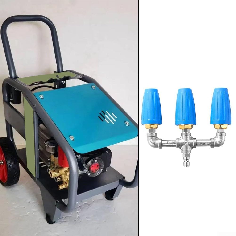 Boquilla triple turbo de 14 mm, conexión rápida para limpiadores de alta presión con rotación de 360°, boquilla 2.0, hasta 4000 PSI, pulverizador de alta presión, boquilla turbo