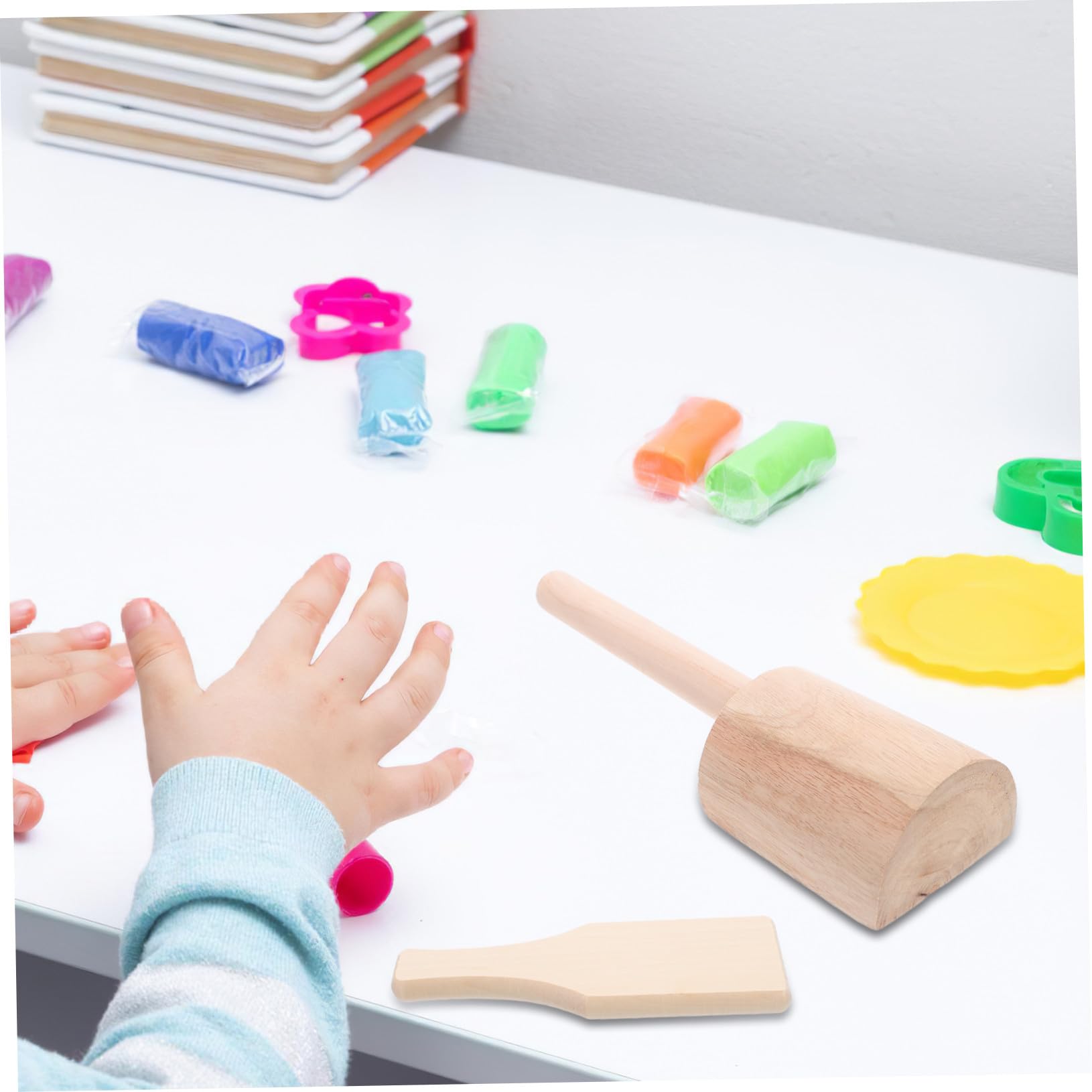 WOONEKY 3 Piezas Paletas de Madera para Modelado de Arcilla Herramientas de Seguras para Incluye Paleta Lisa Acanalada Dientes Ligeras y Portátiles para Manualidades y Escultura DIY