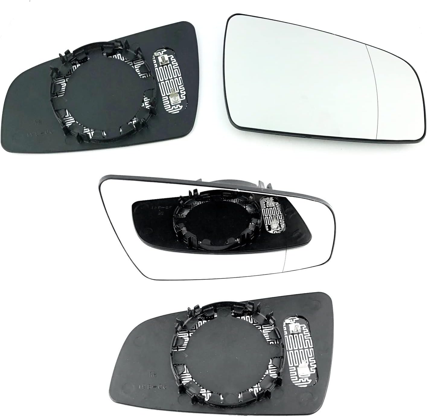 Driver right hand side wing door mirror wide angle glass heated with backing plate