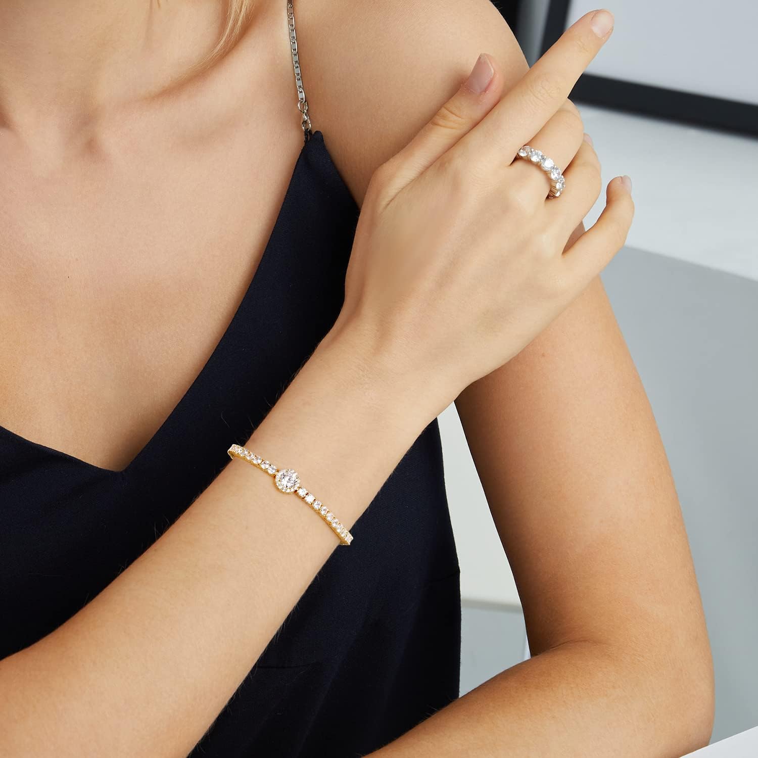 Gemsme 18K Gold Plated 3.0mm Bracelet Classic Hypoallergenic Cubic Zirconia Tennis Bracelet for Women 6.5-8.5 Inch - Image 6