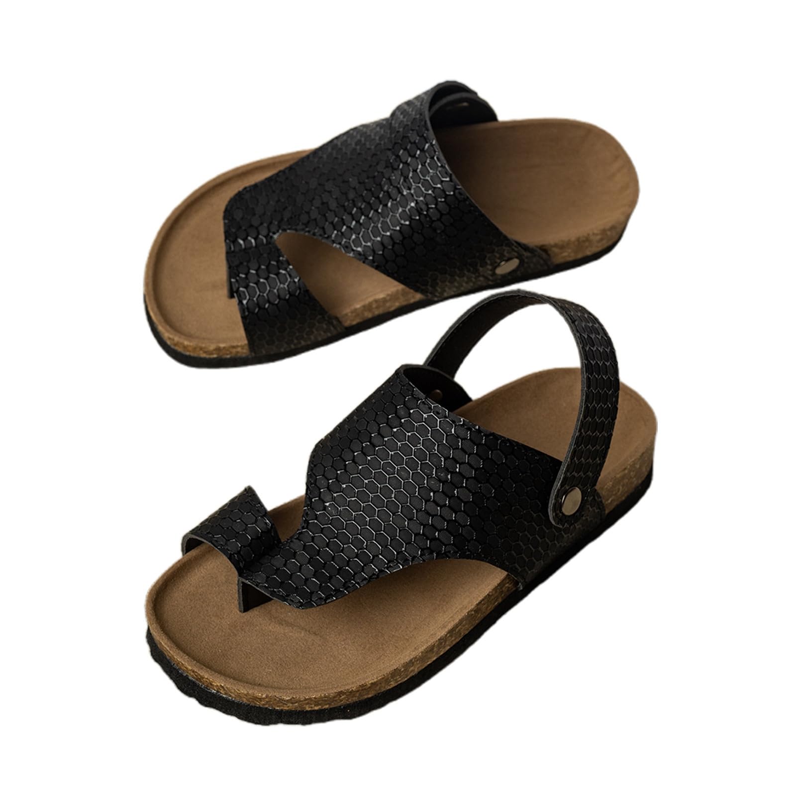 TTDGYYXW Infradito Grandi Stile retrò Estivo per Ragazze con Paillettes Spesse e Suola Morbida, Adatte per Il Tempo Libero e la Spiaggia e Dita Separate.