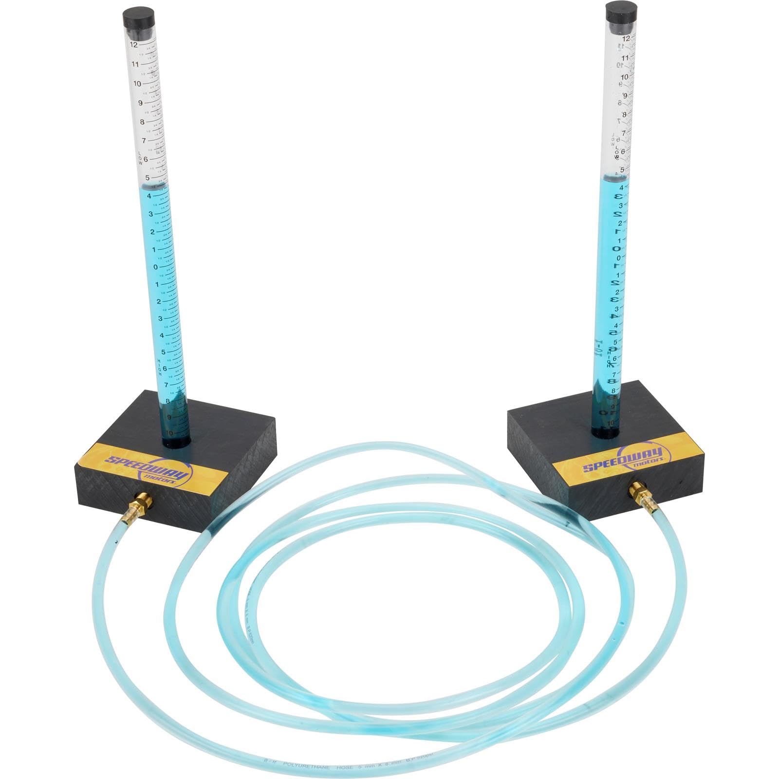 Speedway Motors Liquid Level Tool with 12 Foot Hose, Dual 12 Inch Impact-Resistant Containers for Leveling Scale Pads, Wheel Alignment Setups and