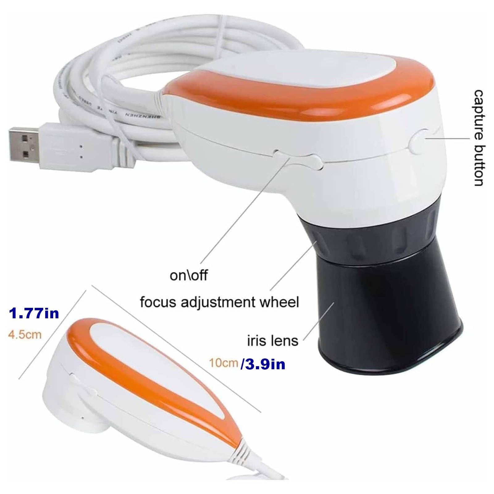 Analizador de cámara de iridología, analizador de Iris USB de 5,0 MP, cámara de iridología Ocular, análisis de Lente de Iris HD 30x, Software de análisis Pro Iris en