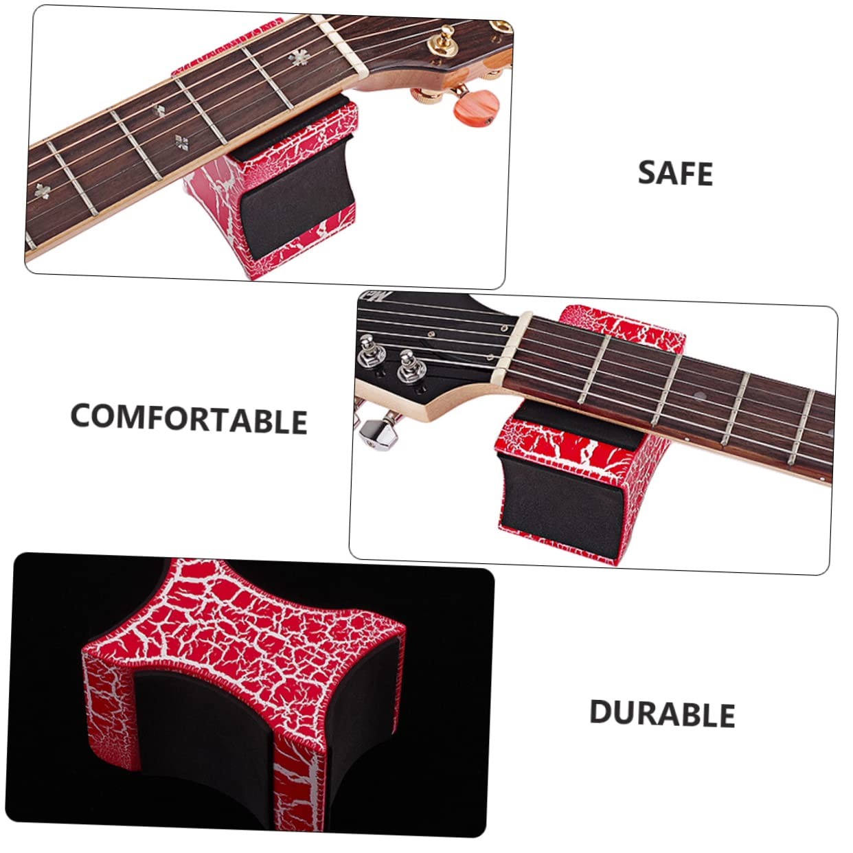 BESPORTBLE 1pezzi Poggiamanico Per Chitarra e Basso Supporto Per Manico in Legno Design Creativo Per Protezione Da Graffi e Cadute Facile Da Usare